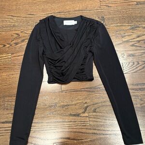 Significant Other Draped Ruched Long Sleeve Top US 2